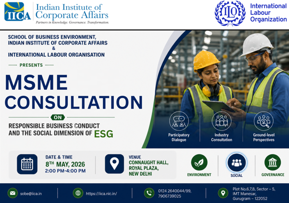 MSME Consultation On Responsible Business Conduct & The Social Dimension Of ESG
